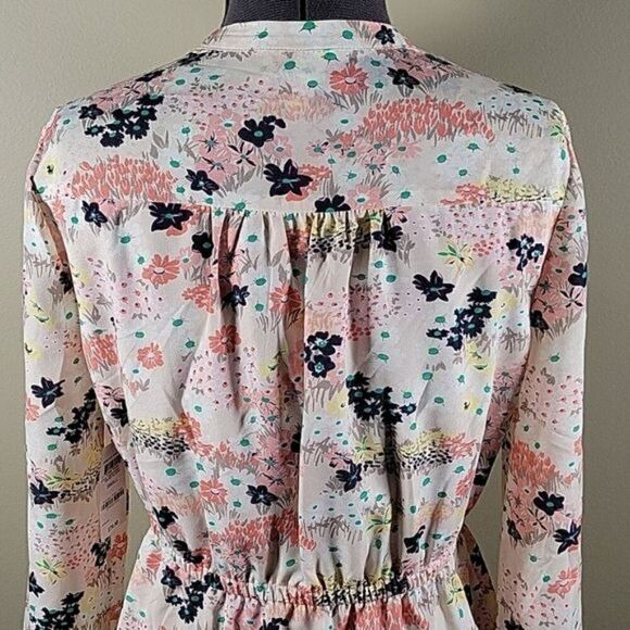 Maison Jules Floral Split Neck Shirtdress Sz S - Picture 7 of 15